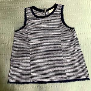 Vanessa Virginia by Anthropologie Sleeveless Textured Blouse Size Small Navy